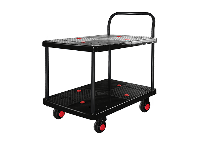 Double-Layer Plastic Hand Trolley