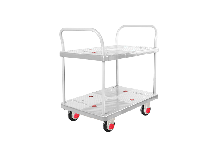 Double-Layer Plastic Hand Trolley