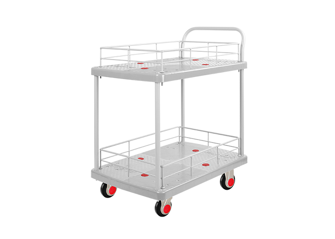 Double-Layer Plastic Hand Trolley