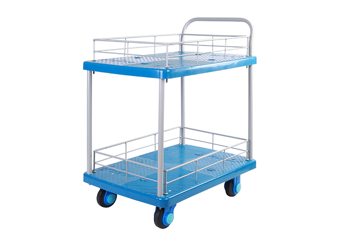 Double-Layer Plastic Hand Trolley