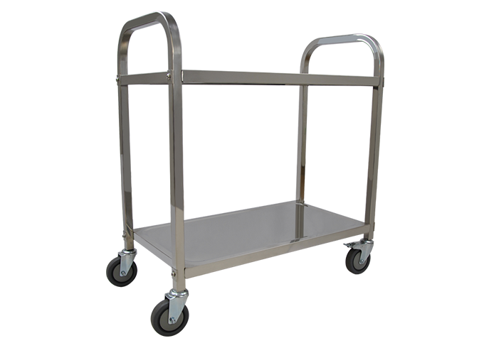 Double-Layer Stainless Steel Hand Trolley