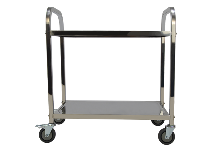 Double-Layer Stainless Steel Hand Trolley