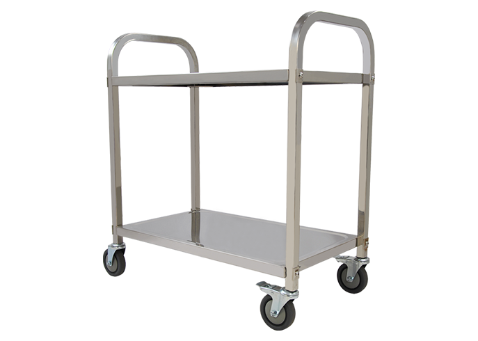 Double-Layer Stainless Steel Hand Trolley