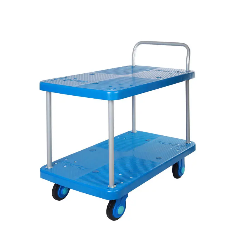 Double-Layer Plastic Hand Trolley