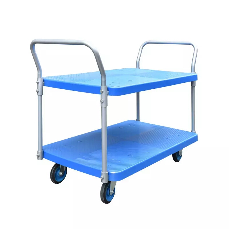 Double-Layer Plastic Hand Trolley