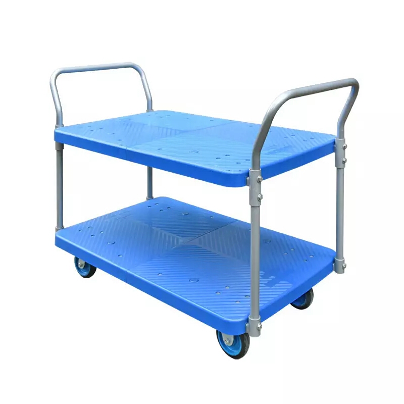 Double-Layer Plastic Hand Trolley