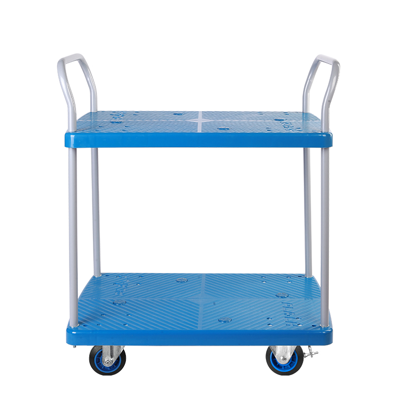 Double-Layer Plastic Hand Trolley