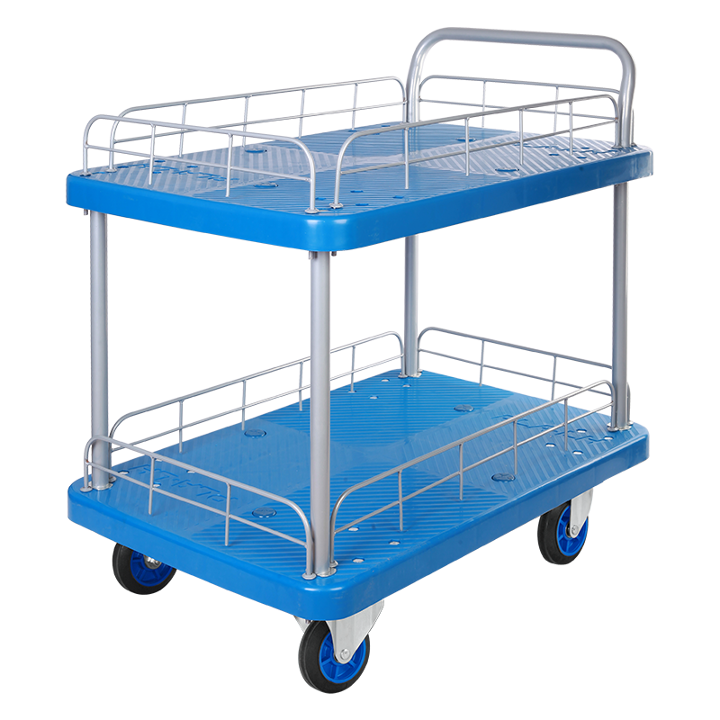 Double-Layer Plastic Hand Trolley