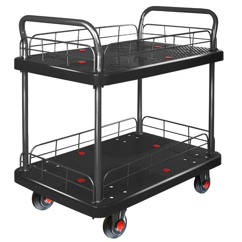 Double-Layer Plastic Hand Trolley