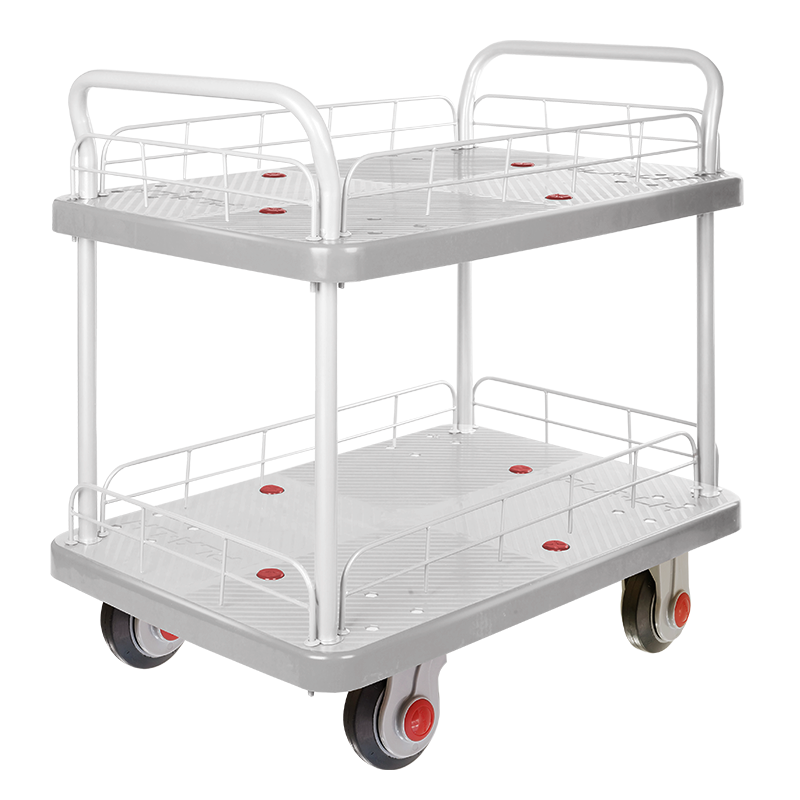 Double-Layer Plastic Hand Trolley