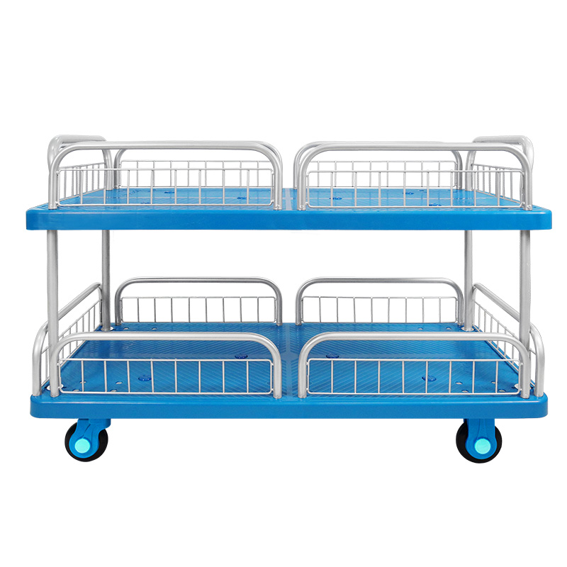 Double-Layer Plastic Hand Trolley