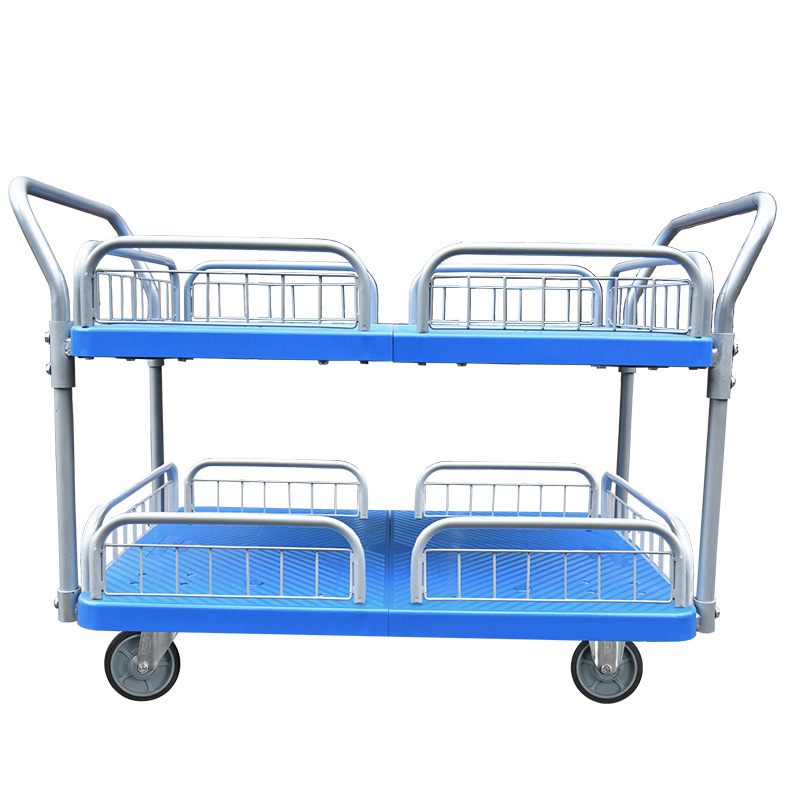 Double-Layer Plastic Hand Trolley