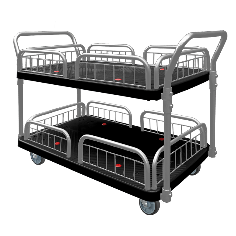 Double-Layer Plastic Hand Trolley