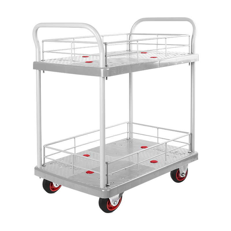 Double-Layer Plastic Hand Trolley