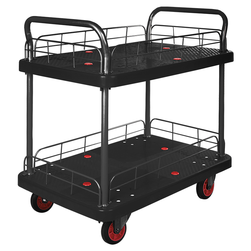 Double-Layer Plastic Hand Trolley