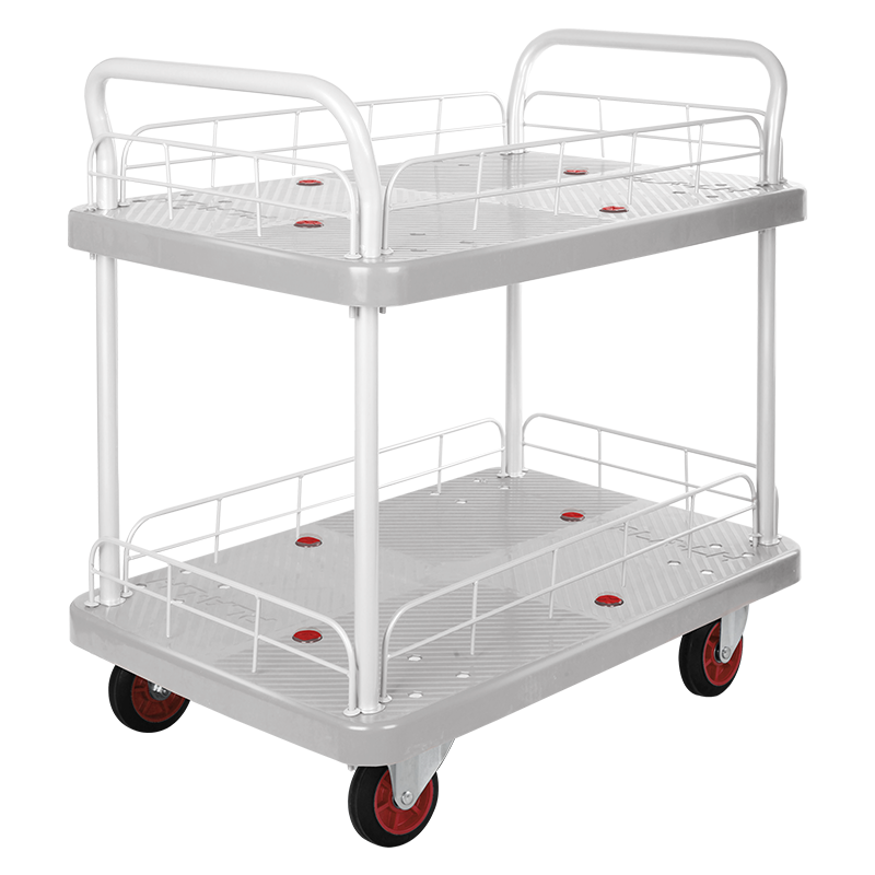 Double-Layer Plastic Hand Trolley