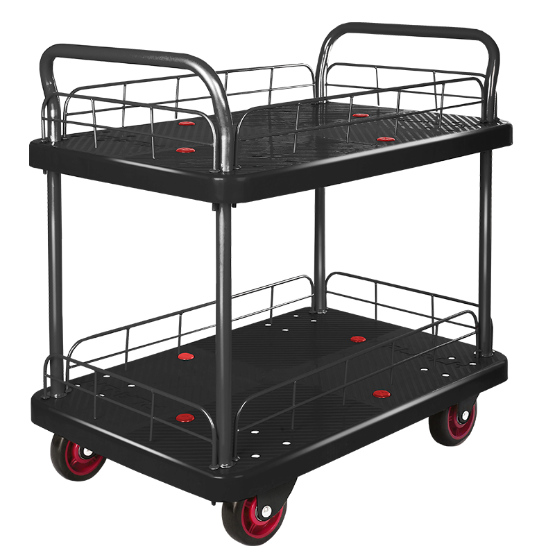 Double-Layer Plastic Hand Trolley