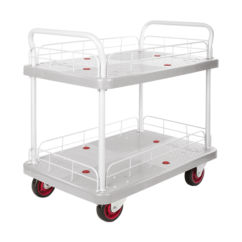 Double-Layer Plastic Hand Trolley