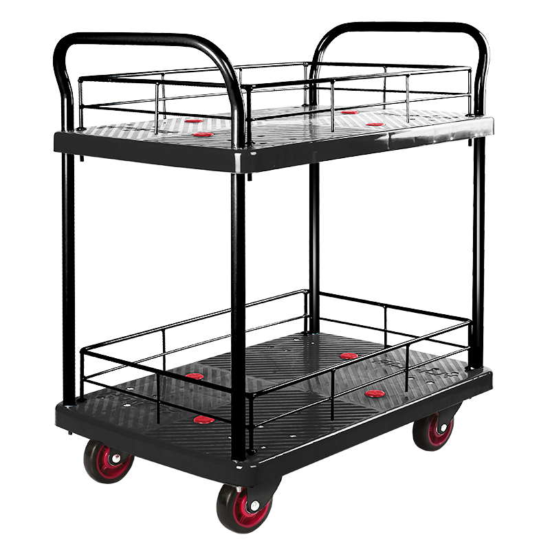 Double-Layer Plastic Hand Trolley