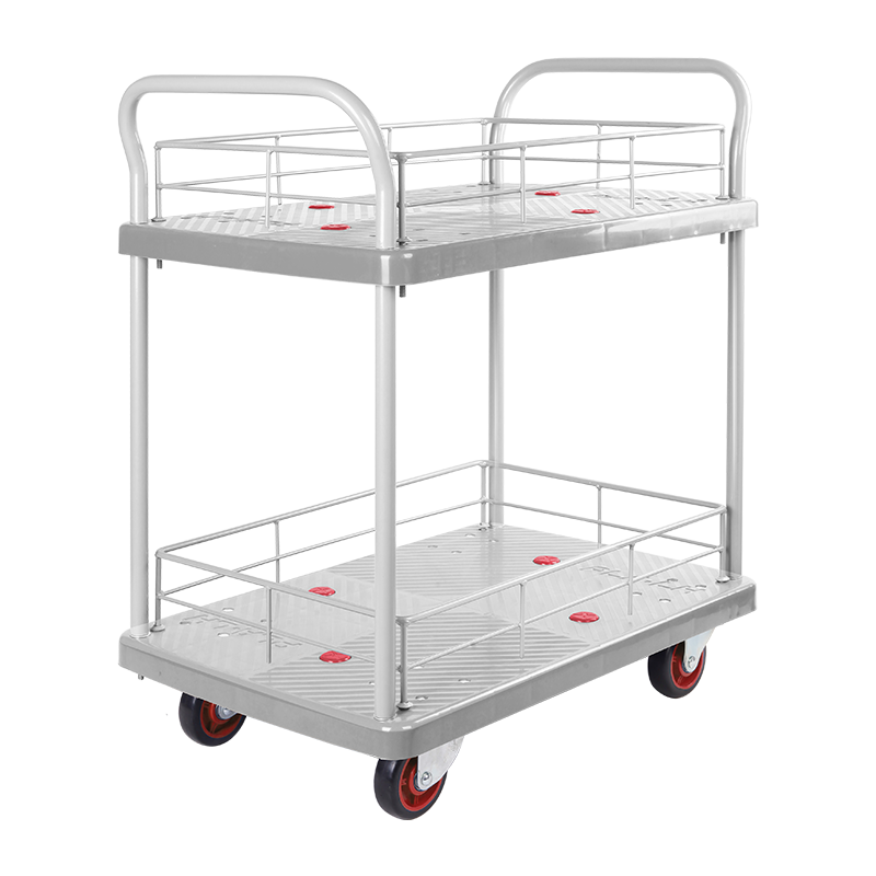 Double-Layer Plastic Hand Trolley