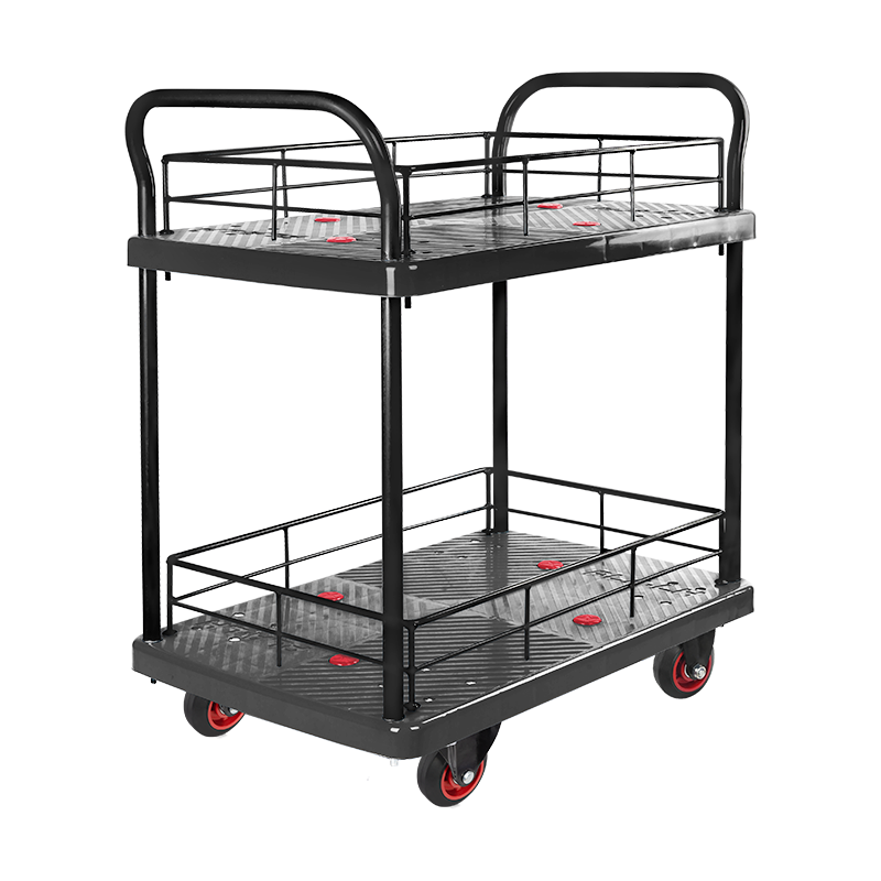 Double-Layer Plastic Hand Trolley