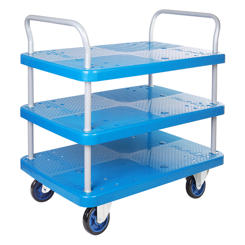 Triple-Layer Plastic Hand Trolley 