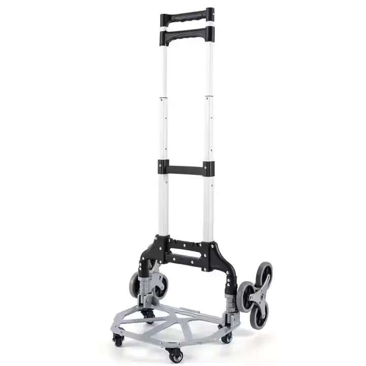  Uni-Silent Portable Aluminum Folding Climbing Hand Truck 6 Wheel Climbing Stairs Rolling Foldable Hand Trolley Cart FHT80-6S