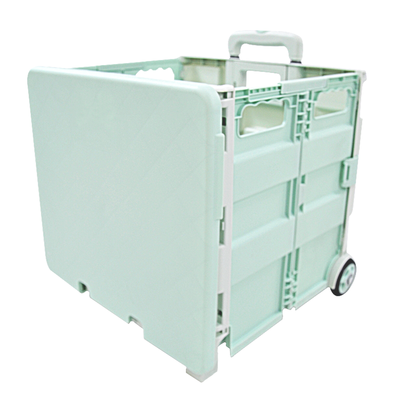 Uni-Silent Foldable Collapsible Supermarket Grocery Rolling Plastic Trolley Folding Cart Kids Portable Shopping Carts FST25A