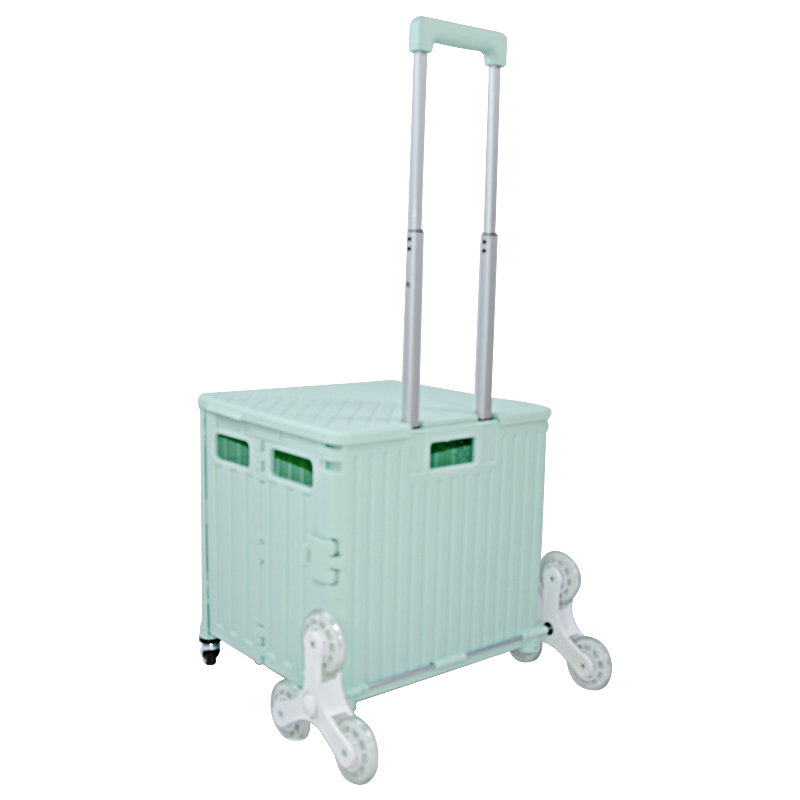 35kgs Loading Foldable Plastic Shopping Trolley Shopping Cart with Stair Climbing Wheels FST35-6S