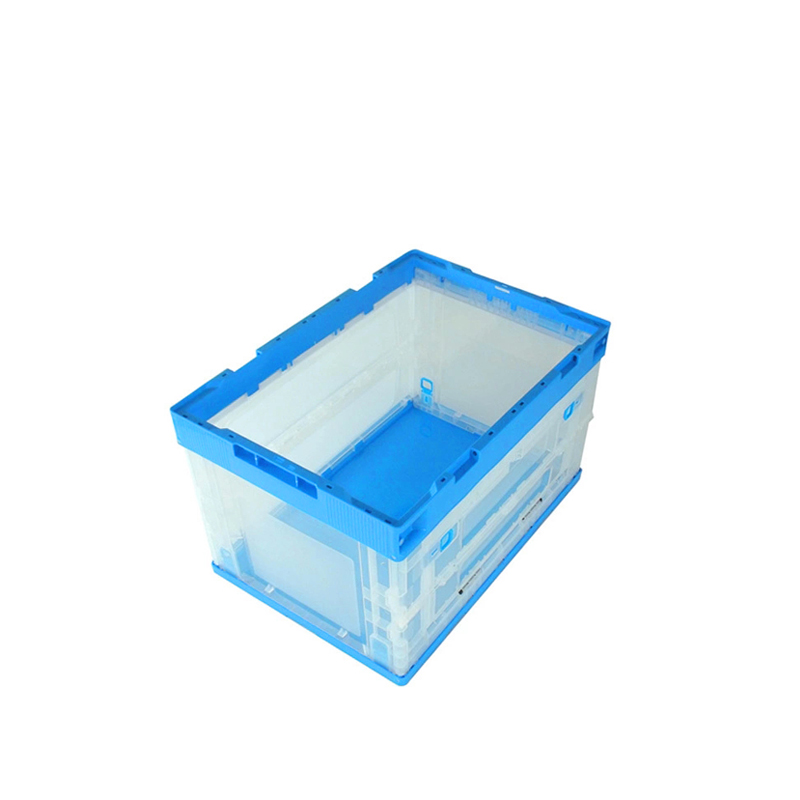 Large Capacity Transparent Plastic Crate Stackable Container Foldable Storage Box TX5336326WBK