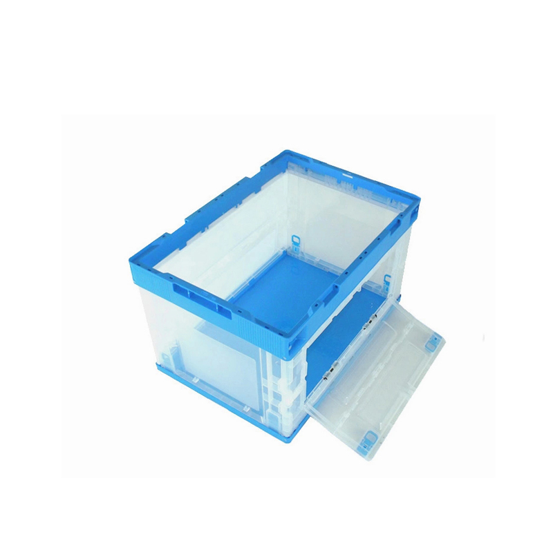 Large Capacity Transparent Plastic Crate Stackable Container Foldable Storage Box TX5336326WBK