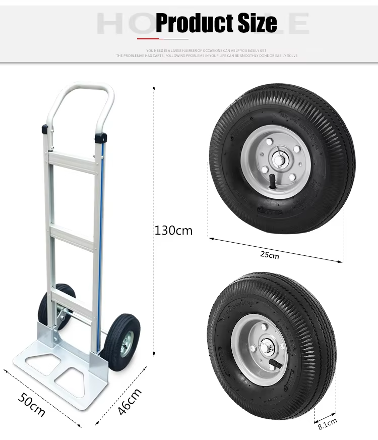 Uni-Silent 250kgs Two-Wheel Folding Hand Truck with Straight-Back Frame Foldable PP Plastic Platform Storage OEM FHT250