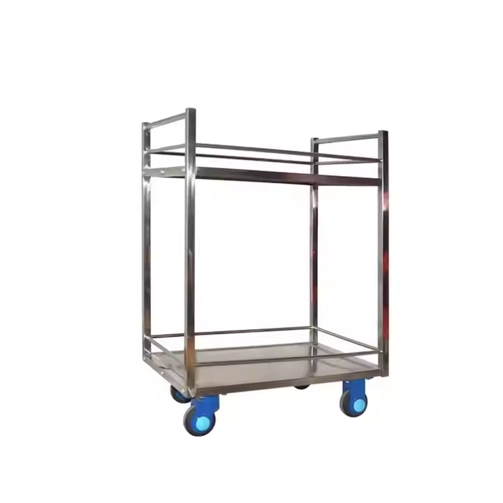 Uni-Silent 150kgs 330lbs 304 Stainless Steel Restaurant Service Trolley ST150-T2-HL2-D Hand Cart & Trolley