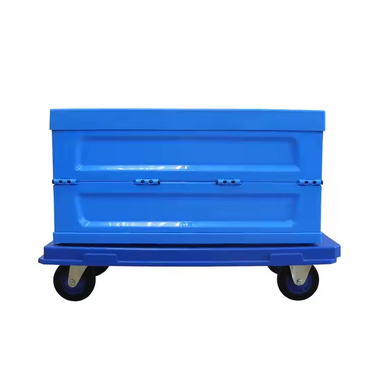 Uni-Silent Turnover Box Storage Containers Folding Plastic Crate 