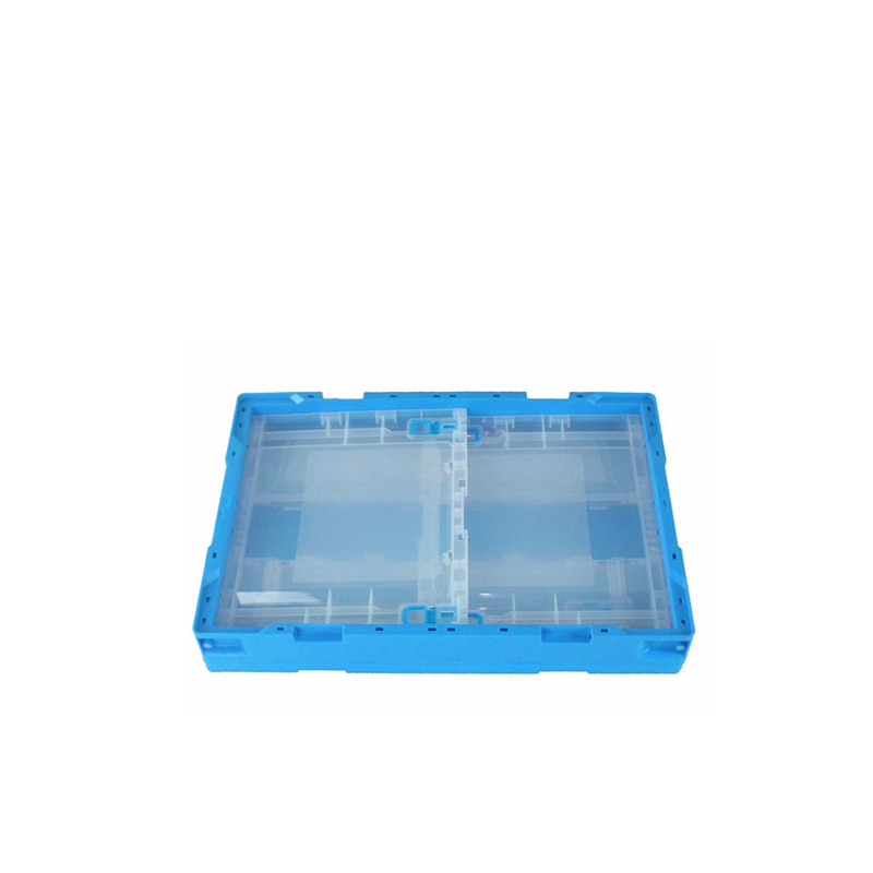 Large Capacity Transparent Plastic Crate Stackable Container Foldable Storage Box TX5336326WBK