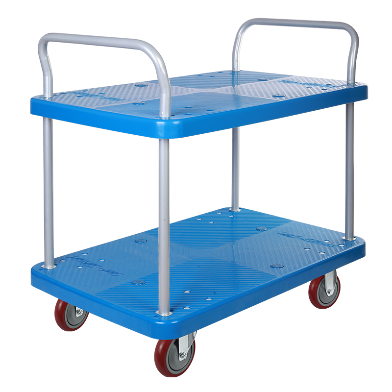 Double-Layer Plastic Hand Trolley