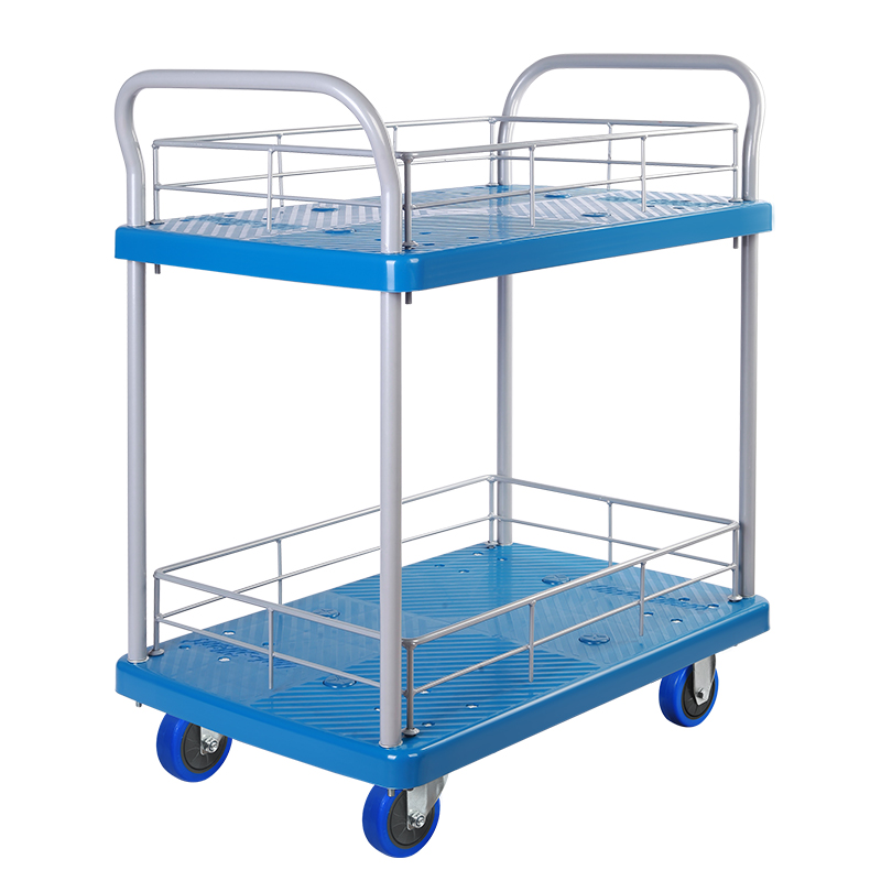 Double-Layer Plastic Hand Trolley