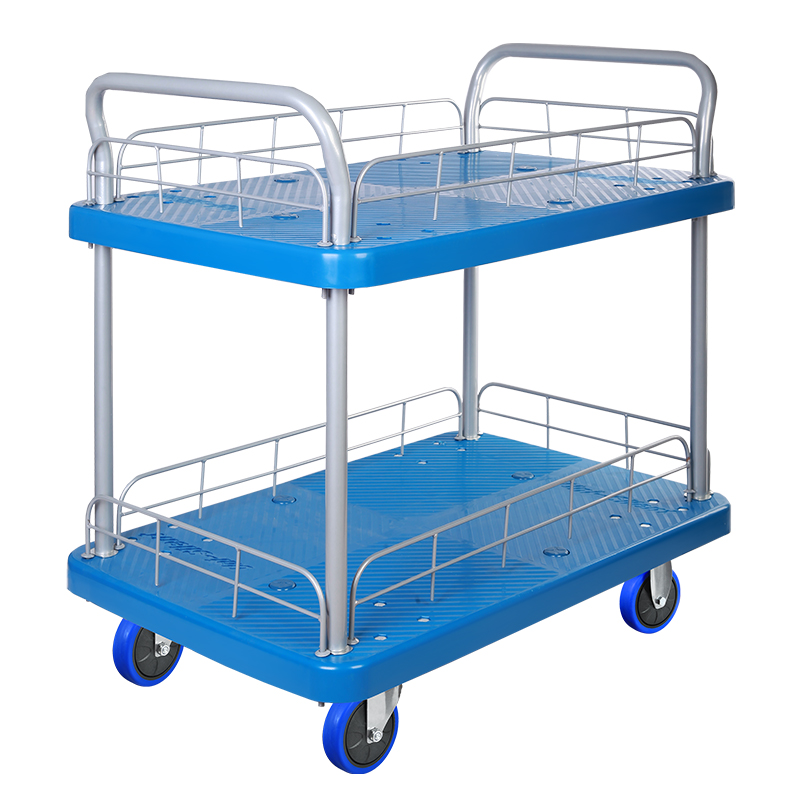 Double-Layer Plastic Hand Trolley