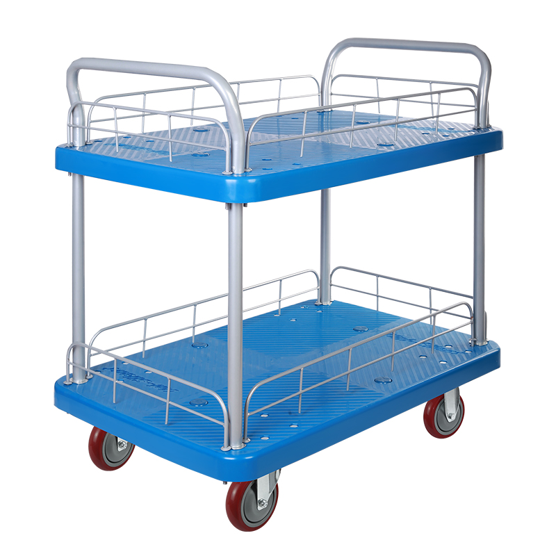 Double-Layer Plastic Hand Trolley